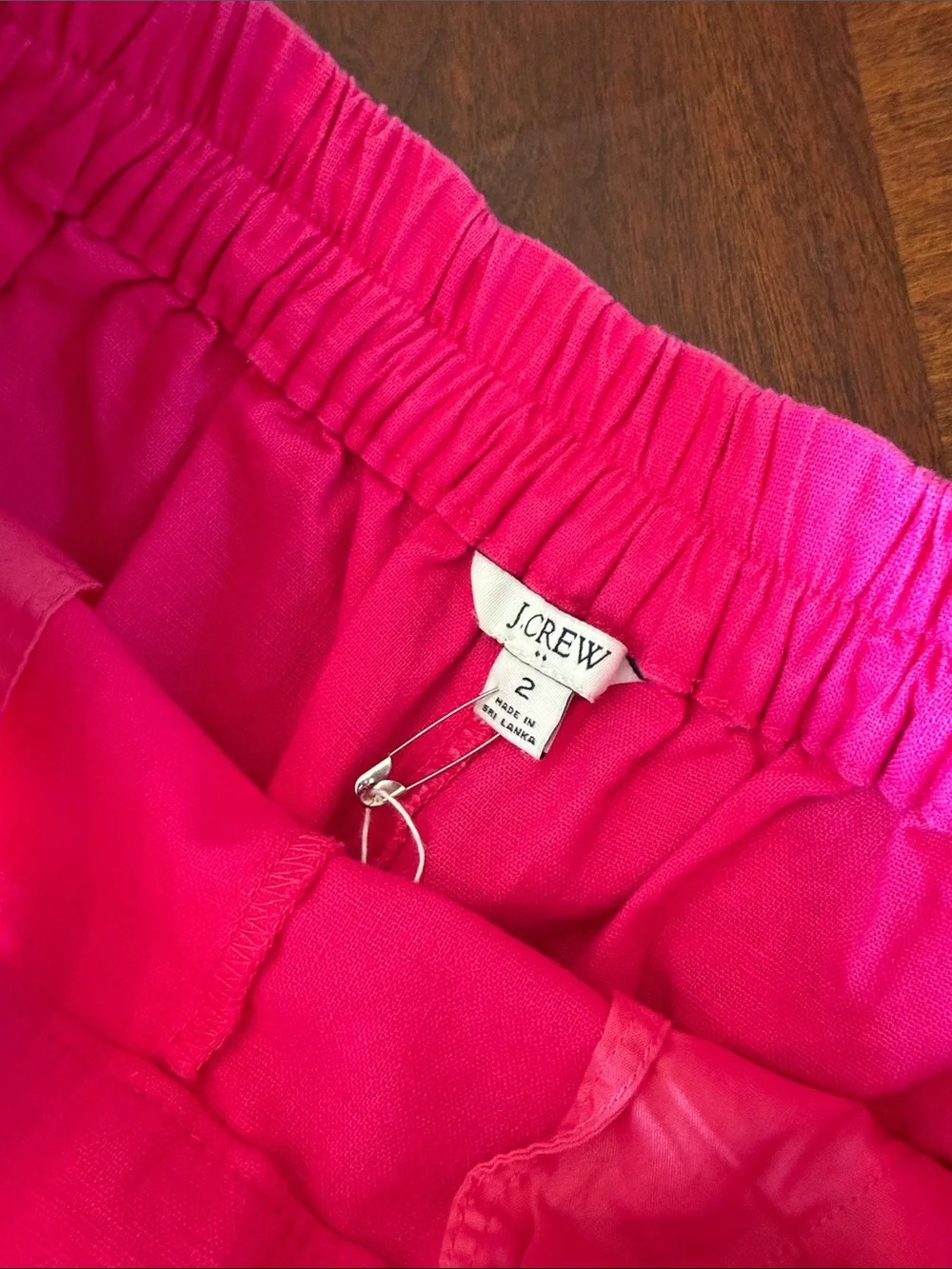 J. Crew Bright Hot Pink High-Waist Tie Belt Shorts